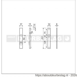 Ami VHB 251/37 KT veiligheidssmalschild SKG*** kerntrekbeveiliging VHB 251/37 buiten kerntrek KT 92 en 251/32 binnen blind F1 deurdikte 53-57 mm - R10901628 - afbeelding 2