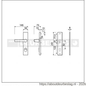 Ami VHB 251/15-379 KT veiligheids Rotaveer kruk-kruk langschildgarnituur SKG*** kerntrekbeveiliging VHB 251/50/15 kerntrek KT 92 Rota kruk 379 profielcilinder PC 92 F1 deurdikte 38-42 mm - R10901236 - afbeelding 2