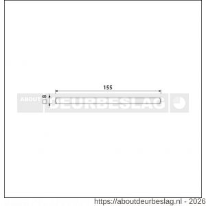 Ami deurbeslag vierkant vol stift 8x155 mm - R10901730 - afbeelding 2