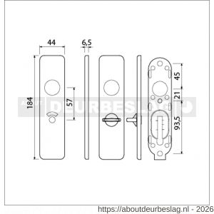 Ami 185/44 Klik kortschild aluminium toilet- en badkamersluiting WC 5/57 F1 - R10900598 - afbeelding 2