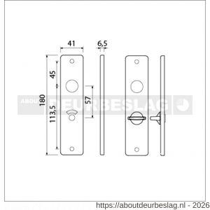 Ami 180/41 RH kortschild aluminium rondhoek toilet- en badkamersluiting WC 5/57 mm F2 - R10900574 - afbeelding 2