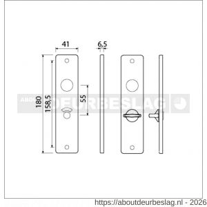 Ami 180/41 RH kortschild aluminium rondhoek toilet- en badkamersluiting WC 8/55 mm F2 - R10900575 - afbeelding 2