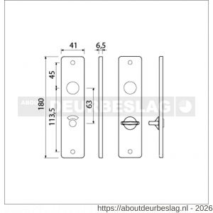 Ami 180/41 RH kortschild aluminium rondhoek toilet- en badkamersluiting WC 8/63 mm F1 - R10900562 - afbeelding 2