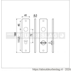 Ami 180/41 RH kortschild aluminium rondhoek toilet- en badkamersluiting WC 8/72 mm F1 - R10900563 - afbeelding 2