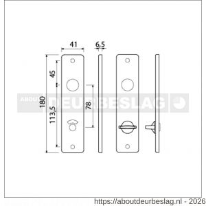 Ami 180/41 RH kortschild aluminium rondhoek toilet- en badkamersluiting WC 8/78 mm F1 - R10900564 - afbeelding 2