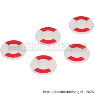 Ami deurbeslag indicatieplaatje kunststof rood-wit 5 mm stergat set 5 stuks - R10900216 - afbeelding 1