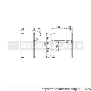Ami VHB 251/32-379 veiligheids Rotaveer kruk-kruk smalschildgarnituur SKG** VHB 251/32 zonder krukgat profielcilinder PC 92 F1 en deurkruk 379 Rota 251/32 profielcilinder PC 92 deurdikte 53-57 mm - R10900892 - afbeelding 2