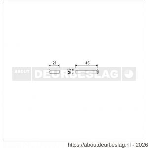 Ami deurbeslag patentbout compleet met huls RVS M5x45 mm schroef en huls RVS set 10 stuks - R10900206 - afbeelding 2