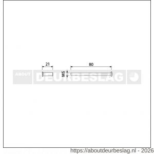 Ami deurbeslag patentbout compleet met huls RVS M5x80 mm schroef en huls RVS set 10 stuks - R10900210 - afbeelding 2