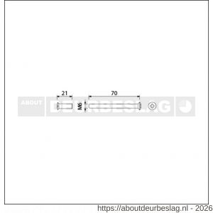 Ami deurbeslag patentbout compleet met huls RVS M6x70 mm schroef en huls RVS set 10 stuks - R10900213 - afbeelding 2