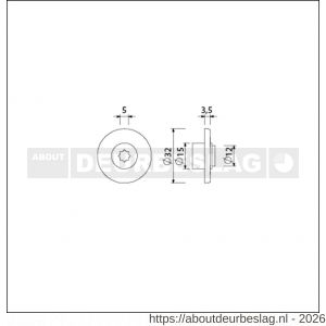 Ami deurbeslag indicatieplaatje kunststof rood-wit 5 mm stergat set 5 stuks - R10900216 - afbeelding 2