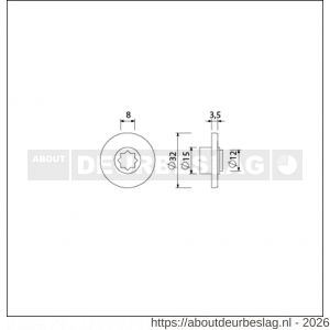 Ami deurbeslag indicatieplaatje kunststof rood-wit 8 mm stergat set 5 stuks - R10900217 - afbeelding 2