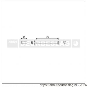 Ami deurbeslag patentbout compleet met huls RVS M6x75 mm schroef en huls RVS set 10 stuks - R10900214 - afbeelding 2