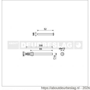 Ami bevestigingsschroeven veiligheidsschilden VHB voordeur deurdikte 38-43 mm gelagerde wisselstift 8x100 Varo ring en 3 schroeven M6x52 mm - R10901673 - afbeelding 2