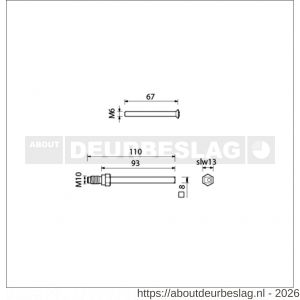 Ami bevestigingsschroeven veiligheidsschilden VHB voordeur deurdikte 53-57 mm gelagerde wisselstift 8x100 Varo ring en 3 schroeven M6x67 mm - R10901672 - afbeelding 2