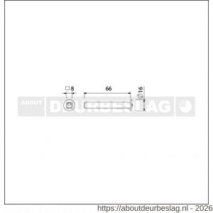 Ami wisselquickstift met aanslag 8x66 mm deurdikte 38-42 mm - R10900260 - afbeelding 2