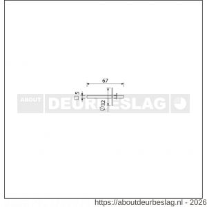 Ami toilet- en badkamersluiting WC stift vierkant 5x67 mm stiftontsluiting - R10900222 - afbeelding 1