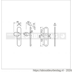 Ami VHB 250/50/1-145 veiligheidsvoordeur-knoplangschildgarnituur SKG*** ovaal VHB 250/50/1 profielcilinder PC 72 Varo knop 145 zonder deurkruk F1 deurdikte 38-42 mm - R10901044 - afbeelding 2
