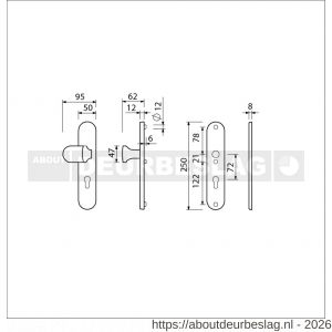 Ami VHB 250/50/1-145 veiligheidsvoordeur-knoplangschildgarnituur SKG*** ovaal VHB 250/50/1 profielcilinder PC 72 Varo knop 145 zonder deurkruk F1 deurdikte 53-57 mm - R10901046 - afbeelding 2