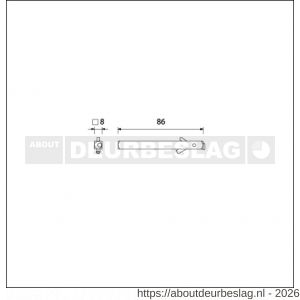 Ami wisselquickstift met kantelaar 8x86 mm extra lang deurdikte 53-57 mm - R10900263 - afbeelding 2
