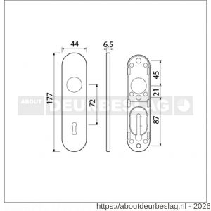 Ami 177/1 Klik kortschild aluminium sleutelgat SLG 72 F1 - R10900527 - afbeelding 2