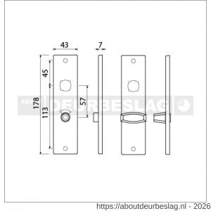 Ami 178/43 kortschild aluminium toilet- en badkamersluiting WC 5/57 mm F1 - R10900547 - afbeelding 2