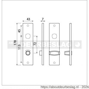 Ami 178/43 kortschild aluminium toilet- en badkamersluiting WC 8/72 mm F1 - R10900550 - afbeelding 2