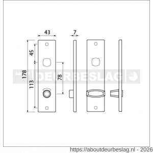 Ami 178/43 kortschild aluminium toilet- en badkamersluiting WC 8/78 mm F1 - R10900551 - afbeelding 2