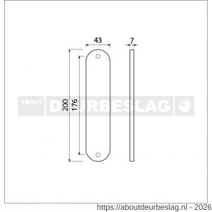 Ami 200/1/7 langschild aluminium Archi Design geheel blind Irox - R10900698 - afbeelding 2