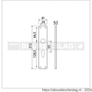 Ami 212/41 RH langschild aluminium rondhoek profielcilinder PC 55 F1 - R10900631 - afbeelding 2