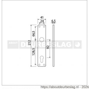 Ami 212/41 RH langschild aluminium rondhoek profielcilinder PC 92 F1 - R10900633 - afbeelding 2