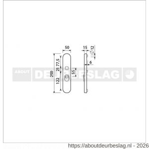 Ami VHB 250/15 KT veiligheidslangschild SKG*** kerntrekbeveiliging ovaal buitenlangschild 250/50/15 kerntrek KT 55 F1 - R10901479 - afbeelding 2