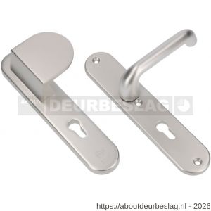 Ami VHB 250/50/1-90/83-386 veiligheids Rotaveer duwer-kruk langschildgarnituur SKG*** ovaal VHB 250/50/1 profielcilinder PC 72 deurduwer 90/83 rechts en deurkruk 386 Rota deurdikte 38-42 mm F1 - R10901129 - afbeelding 1