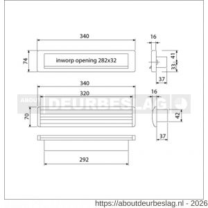 Ami EP 965 briefplaat-tochtklep met schacht aluminium F1 deurdikte 53-57 mm Climate Comfort - R10900015 - afbeelding 2