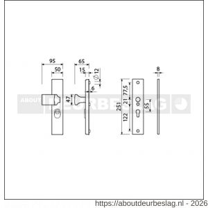 Ami VHB 251/15-144 KT veiligheidsvoordeur-knoplangschildgarnituur SKG*** kerntrekbeveiliging VHB 251/50/15 kerntrek KT 55 knop 144 zonder deurkruk profielcilinder PC 55 F1 deurdikte 53-57 mm - R10901325 - afbeelding 2