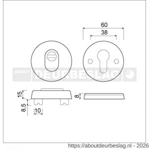 Ami VHB rond veiligheidsrozet SKG*** 15 mm kerntrek KT zwart RAL 9005 structuur finish deurdikte 38-42 mm - R10901545 - afbeelding 2