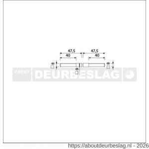 Ami deurbeslag verloopstift vierkant vol 8-9-8 gedeeld deurdikte 38-42 mm - R10900236 - afbeelding 2