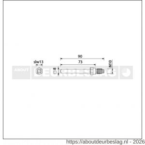 Ami deurbeslag gelagerde wissel Quickstift 8x90 mm (8x73) - R10900239 - afbeelding 2