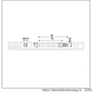 Ami deurbeslag gelagerde wissel Quickstift 8x95 mm (8x78) - R10900240 - afbeelding 2