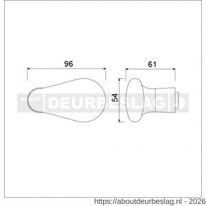 Ami 173 deurknop aluminium Varo F1 - R10900287 - afbeelding 2
