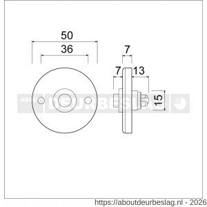 Ami 3 RH beldrukker aluminium rond rozet F2 - R10900010 - afbeelding 2