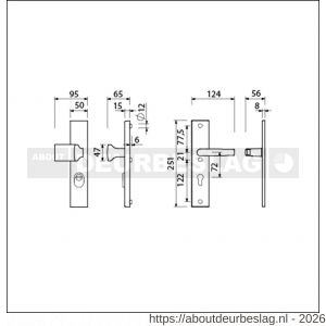 Ami VHB 251/15-144 KT veiligheidsvoordeur-knoplangschildgarnituur SKG*** kerntrekbeveiliging VHB 251/50/15 kerntrek KT 72 knop 144 en deurkruk 332 profielcilinder PC 72 F1 deurdikte 38-42 mm - R10901328 - afbeelding 2
