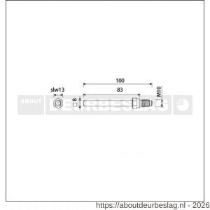 Ami deurbeslag gelagerde wissel Quickstift 8x100 mm (8x83) - R10900241 - afbeelding 2