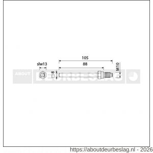 Ami deurbeslag gelagerde wissel Quickstift 8x105 mm (8x88) - R10900242 - afbeelding 2