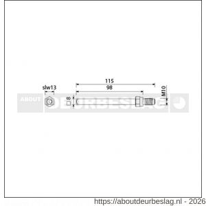 Ami deurbeslag gelagerde wissel Quickstift 8x115 mm (8x98) - R10900244 - afbeelding 2