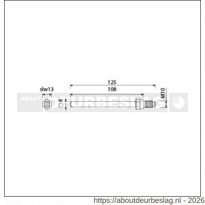 Ami deurbeslag gelagerde wissel Quickstift 8x125 mm (8x108) - R10900246 - afbeelding 2
