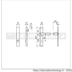 Ami VHB 251/37-379 KT veiligheids Rotaveer kruk-kruk smalschildgarnituur SKG*** kerntrekbeveiliging VHB 251/37 zonder krukgat kerntrek KT 92 F1 en deurkruk en 379 Rota 251/32 profielcilinder PC 92 deurdikte 53-57 mm - R10901623 - afbeelding 2