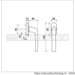 Ami 810 draai-kiep raamgreep 7x32 mm zwart 9005 structuur ovaal compleet - R10901781 - afbeelding 2