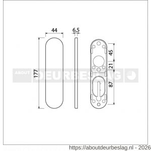 Ami 177/1 Klik kortschild aluminium geheel blind F1 - R10900524 - afbeelding 2