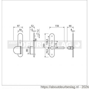 Ami VHB 250/50/1-90/83-386 senioren veiligheids Rotaveer duwer-kruk langschildgarnituur SKG** ovaal omkeer VHB 250/50/1 profielcilinder PC 72 omkeer deurduwer 90/83 links en deurkruk 386 Rota deurdikte 53-57 mm F1 - R10901138 - afbeelding 2